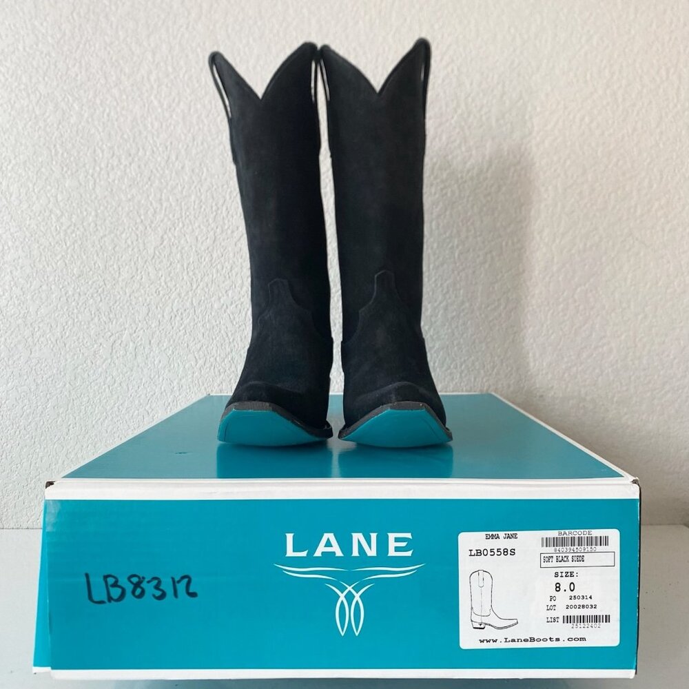 Black Suede Heeled Boots - Picture 10 of 14